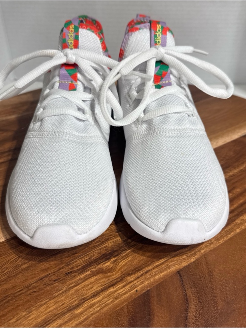 Adidas Cloudfoam Pure Running Shoe Womens Size 8 US White Purple Orange Green - Picture 2 of 10